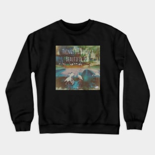 Things to do on a beautiful day LoFi Mellow Chill Study Beats Album Cover Art Minimalist Square Designs Marako + Marcus The Anjo Project Band T-Shirt Crewneck Sweatshirt